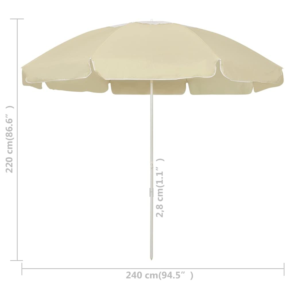Parasol de Plage Anthracite 240 cm