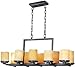 Maxim 21149SCRE Luminous Natural Solid Stone Candle Linear Chandelier, 10-Light 600 Total Watts, 17"H x 17"W, Rustic Ebony