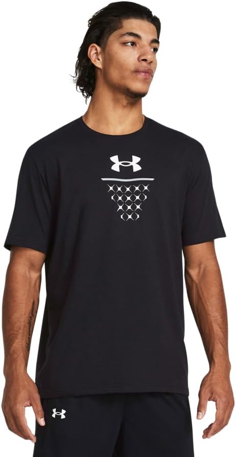 Under Armour - Mens Bball Net Icon Short Sleeve T-Shirt, Color Black (001), Size: X-Large