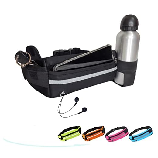 Pochete Esportiva Corrida Porta Celular Garrafa Documento Cinta Fitness Cores (Preto)