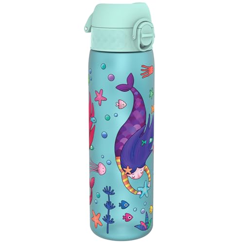 ion8 Botella Agua, 500ml, a Prueba de Fugas, Fácil de Abrir, Cerradura Segura, Apta para Lavavajillas, Sin BPA, Asa de Transporte, Fácil de Limpiar, Neutro en Carbono, Sirenas