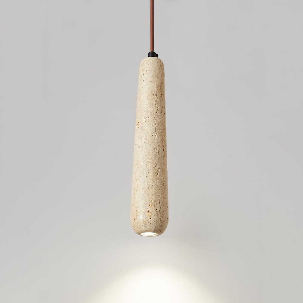 Lámpara colgante de mármol natural y tubo largo LED de diseño nórdico