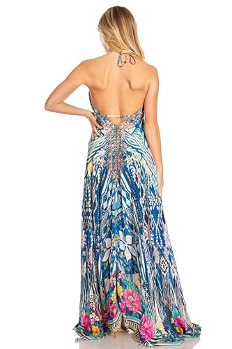 Image of Sakkas Lizi 2025 Womens Maxi High-Low Halter Handkerchief Long Dress Beach Party
