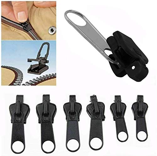 6/12 Pcs Fix Zip Puller - Zip Slider Repair Instant Kit - Fix Zipper Removable Rescue Replacement Pack, Instant Zipper Set (6 Pcs)