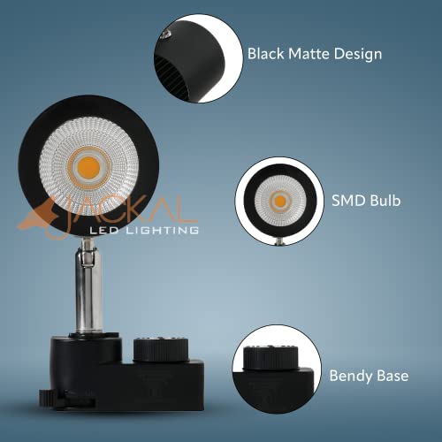 Image of JACKAL 9 Watt Warm White LED Track Light - Trackway Not Included | Spot, Focus, Picture Light (Pack of 2), with Rotatable Head | ideal for Showrooms, Shops and Living Room