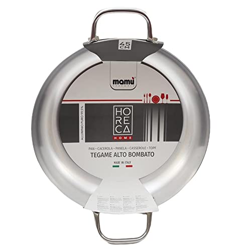 HORECA HOME TEGAME BOMBATO IN ALLUMINIO CON 2 MANICI (45 cm)