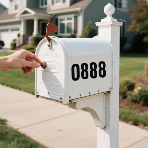 5 Blatt Zahlen Aufkleber, Schwarz Hausnummer Klebend, 0 bis 9 Reflektierende Vinyl Klebebuchstaben Wetterfest für Briefkasten, Postkasten, Hausnummern, Schilder, Mülltonnen