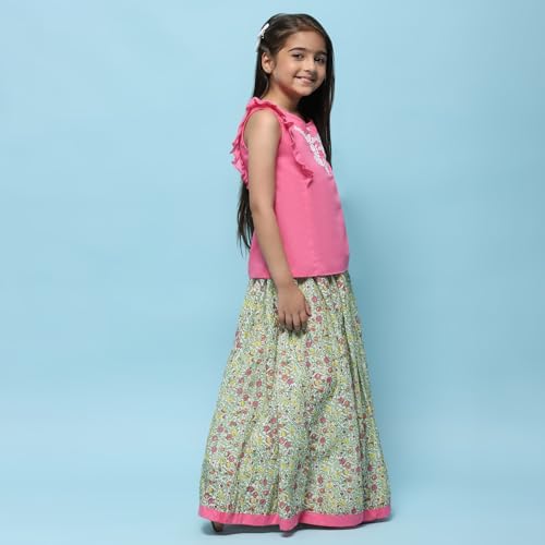 Image of BIBA Girl Cotton Straight Printed Co-Ord Set