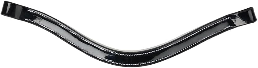 LeMieux Hobby Horse Patent Browband - Add Some Glitz to Your Hobby Horse Bridle - Suitable for Ages 8+ Black Leather