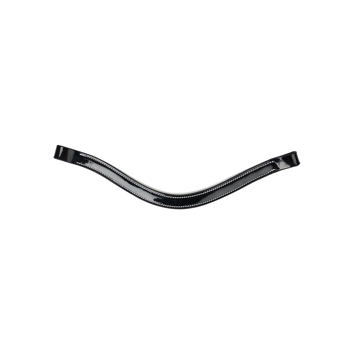 Sangle frontale cheval LeMieux en cuir verni noir pour briderie