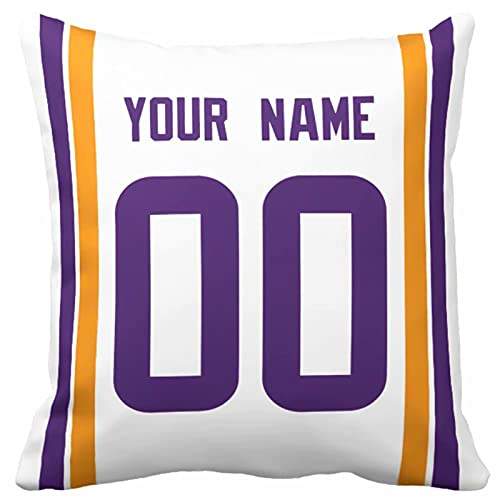 Image of ANTKING Throw Pillow 2 Pack with Custom Name and Number Personalized Gift for Men Women Boys