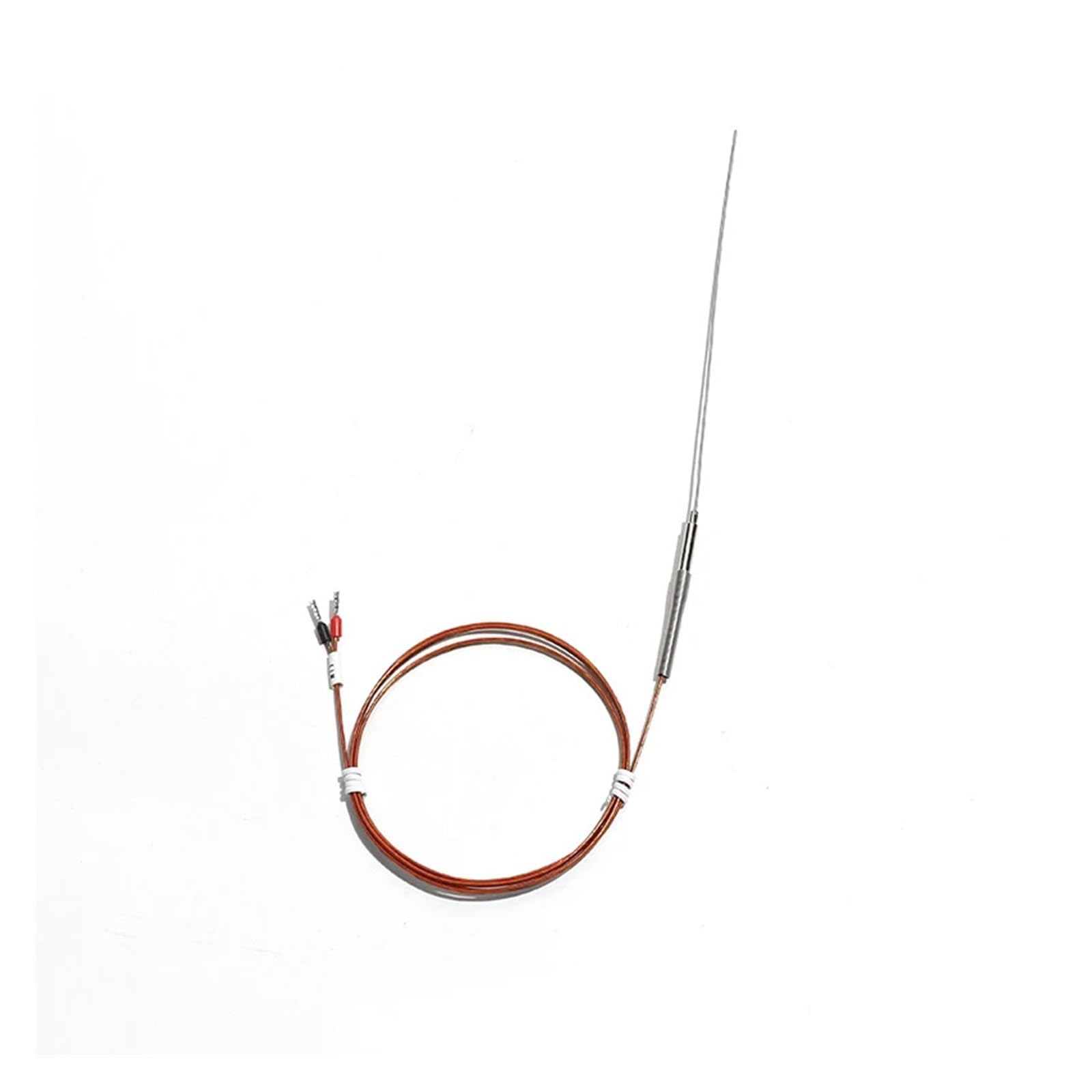 FULIMEI J Type Hot Runner Thermocouple High Temperature Needle Probe 1.0mm Armored Thermometer .5mm Metal Head 1PC(Probe 1.0x100mm 2M)
