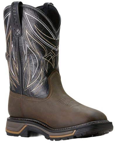 Ariat Men's Big Rig BOA Waterproof Work Boot, Iron Coffee/Black, 11 Extra Wide