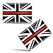 Biomar Labs® 2 x 3D Silicone Adesivi Resinati Bandiera Nazionale del Regno Unito UK Union Jack Thin Red Line per Auto Moto Finestrìno Scooter Bici Motociclo Tuning F 53