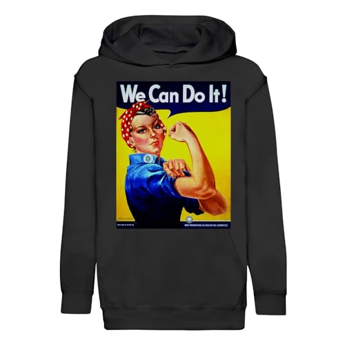 Sweat à capuche enfant We Can Do It vintage premium pour fille et garçon