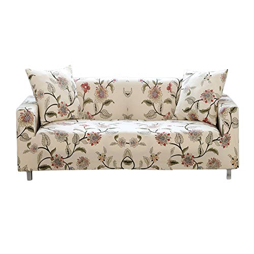 Donzake Printed Sofa Cover Stretch Couch Cover Sofa Slipcovers For Cushion Couch With 2 Free Pillow Cover (Large, Cream) #TOP2