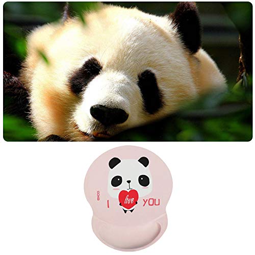 Preisvergleich Produktbild Super große Mausunterlage + Handgelenk-Mausunterlage, Panda-Muster, Rutschfeste Basis, feine geflochtene Kante, Game Office Home-E-Sport-Peripheriegeräte Internetcafé-1-L