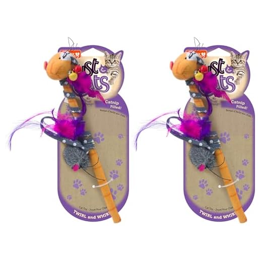 Hartz Just for Cats Twirl and Whirl Interactive Cat Toy Wand, All Breed Sizes (Pack of 2)