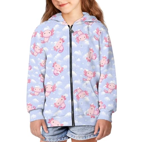 Hoodies Zipper Long Sleeves Cute Graphic Hoodies for Girls 6-16Y