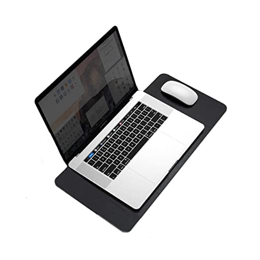 Image of Mouse Pad, Desk Mat, Large Leather Desk Pad, PU pad Waterproof Mouse Pad for Laptop, Office Table Protector Blotter Best Gifts (80 x 40 cm, Black)