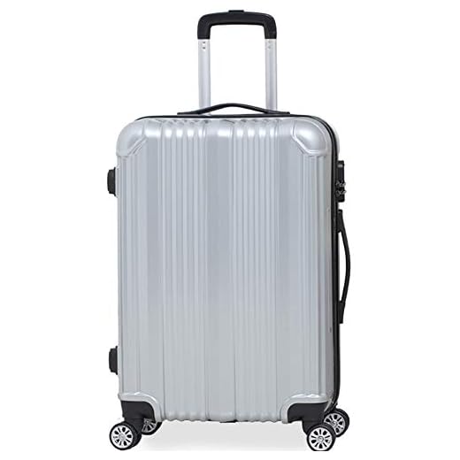 Cestbon Ligero Carcasa Dura 4 Ruedas Trolley De Viaje Maleta Juego De Maletas Holdall Cabin Case 20",Plata
