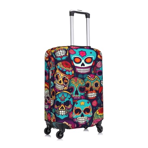 Sugar Skulls Luggage Covers For Suitcase Approved,Suitcase Cover Protector Fit 18-32 InchLuggage, Medium3
