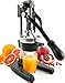 Eurolux Cast Iron Citrus Juicer | Commercial Grade Manual Hand Press | Countertop Squeezer for Fresh Fruit Juice (Bonus Stainless Steel Cup) (Black)