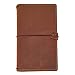 Travelers Notebook Cover with 4 Elastics, Inner Pocket + Card & Pen Holder, Distressed Brown Genuine Leather, Standard Size