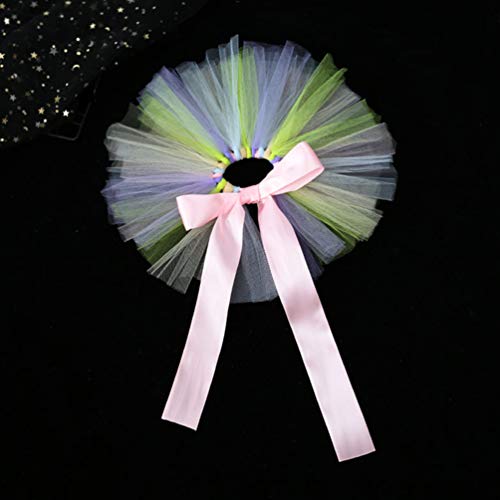 ULTECHNOVO Tule Tutu para Cães Gatos Flor Tutu Saia de Gaze Com Voltar Bow Pet Roupas de Vestuário p