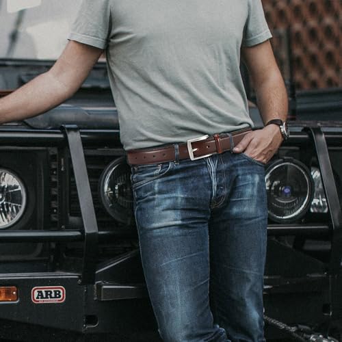 Image of DOOPAI Mens Dress Belt - Genuine Leather Dress Belts For Men,Casual Suit Jeans Belt-Single Prong Buckle black belt