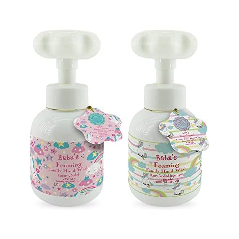 Winter in Venice Baba’s Foaming Family Hand Wash, Kids Foam Soap with Raspberry and Vanilla Extracts, With Flower-Shaped Foam, Fun Alternative to Solid Soap, Pink Duo Set, Vegan-Friendly Handwash Cover