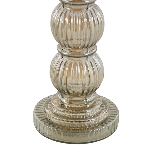 Deco 79 Glass Handmade Decorative Candle Holder Turned Style Pillar Candle Stand, Set of 3 Candlestick Holder 6", 9", 12"H, Gray by Deco 79 - Image 5
