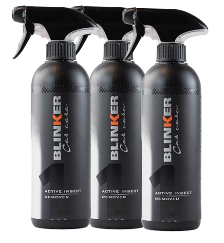 Blinker - Eliminador de Insectos y Suciedad en el Coche - Pack 3 Active Insect Remover - Limpieza Profunda de Parabrisas, Parrillas y Faros - Fórmula Superconcentrada - 500 ml x 3 Unidades