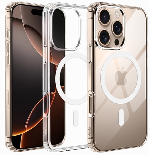 Image of Amozo for iPhone 16 Pro Max Back Case Cover | Ultra Hybrid Mag-Safe Camera and Drop Protection Back Case Cover for iPhone 16 Pro Max - (Polycarbonate|Clear)