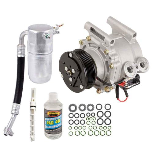 Image of AC Compressor & A /C Kit For Chevy Trailblazer GMC Envoy Buick Rainier Saab 9-7x Isuzu Ascender Olds Bravada 4.2L - BuyAutoParts 60-80265RK New
