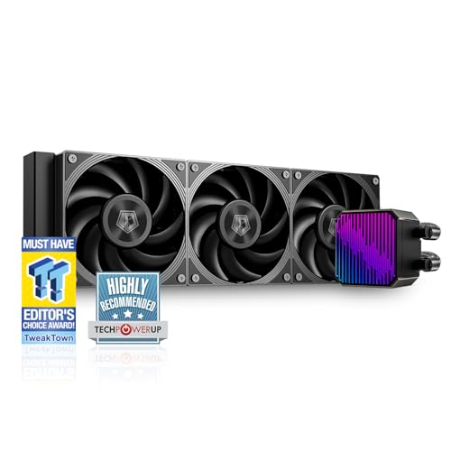 ID-COOLING DX360 MAX Liquid CPU Cooler 360mm ARGB AIO Cooler, 38mm Thick Radiator, 3x120mm High-efficient Fans Zero RPM Support, Intel LGA1851/1700/1200/115X & AMD AM5/AM4, TDP 350W