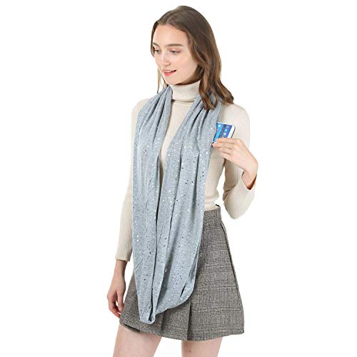 Fashion Infinity Scarves With Zipper Pocket For Women Girls - Novelty Wrap Travel Scarf With Hidden Pocket #TOP1