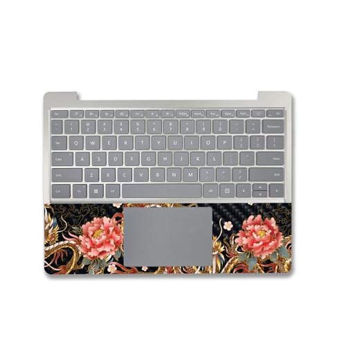 Image of MightySkins Carbon Fiber Skin Compatible with Microsoft Surface Laptop Go 3 (2023) Full Wrap Kit - Stitch Dragons | Protective Durable Textured Carbon Fiber Finish | Made in The USA