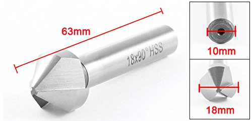 sourcing map 3 Flöte 18 mm Schneiden Dia 90 Grad Zylinderschaft Fasefräser de