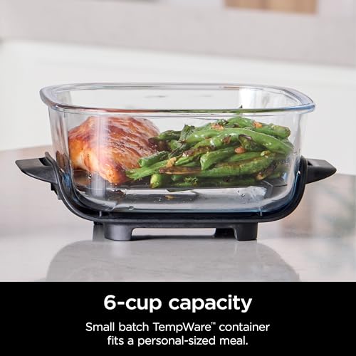 Image of Ninja 6-Cup 2-Pack CleanCrisp Glass Containers for Meal Prep & Leak-Proof Storage Lids, Compatible with Crispi Portable Cooking System FN101 Only, Microwave, Freezer & Dishwasher Safe, XSKSFN2X6CUP