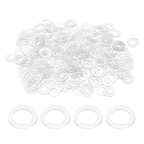 HARFINGTON 300pcs M6 PVC Flat Washers 6mm ID 12mm OD 0.5mm Thick Sealing Gasket Ring Spacer Metric Round Washers Replacement for Water Pipe Hose Shower Door Handles