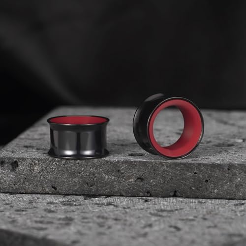 Vankula Two-Tone Ear Gauges Tunnels, 0g-5/8 (8mm-16mm) 2PCS Double Flared Ear Plugs, 316L Surgical Steel Hypoallergenic Ear Stretching Jewelry for Stretched Ears by Vankula - Used condition - Image 6