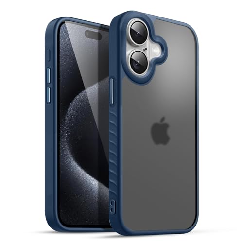 Image of KARWAN️ Shockproof Back Case Cover for iPhone 16 | Camera Protection Bump |Shockproof Back Case Cover for iPhone 16 - Blue