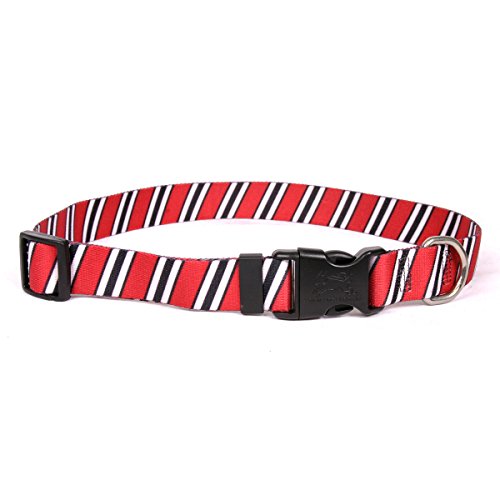 Image of Yellow Dog Design Team Spirit Red, Black and White Dog Collar-Size Teacup-3 /8 Wide and fits Neck 4 to 9 inch