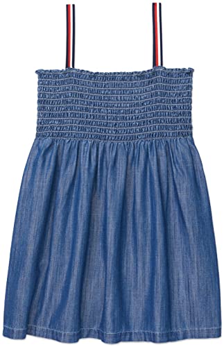 Tommy Hilfiger Girls Logo Strap Denim Dress2