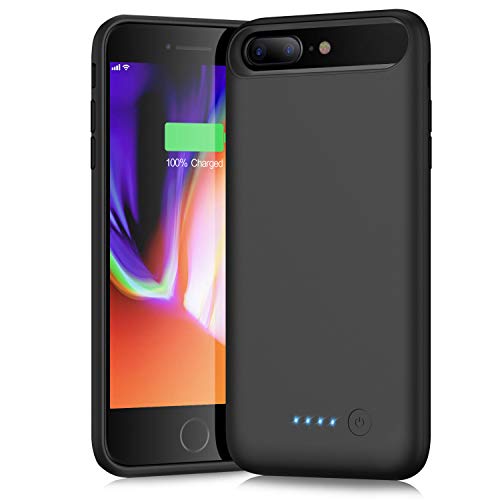 Trswyop Battery Case for iPhone 8 plus/7plus 8500mAh, Protective Rechargeable Charging Case External Battery Pack for iPhone 7plus/8plus Portable Charger Case Backup Battery Bank (5.5 inch) (Black)