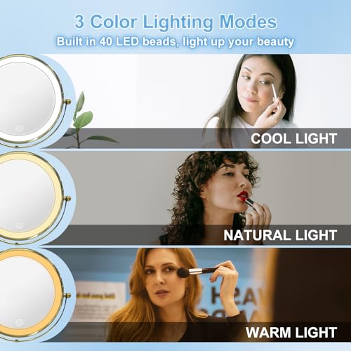Espejo de Maquillaje con Luz y Aumento 8" Redondo miniatura 3