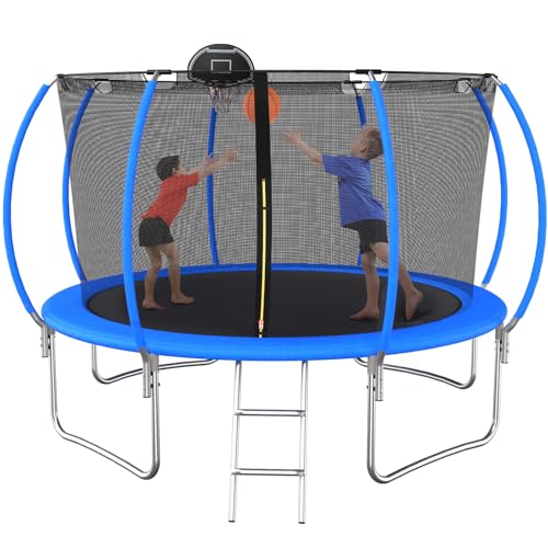 12 FT Outdoor Trampoline for Kids Adults with Net Recreational ...