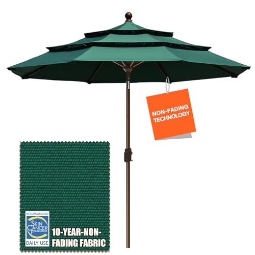 EliteShade USA 3 Tiers Market Umbrella in Forest Green
