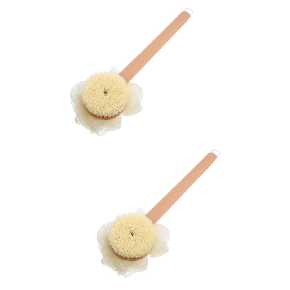 Healvian 2 Pezzi Spazzola Ergonomica con Manico per Vasca da Bagno Esfoliante per Il Corpo Spa in Rete